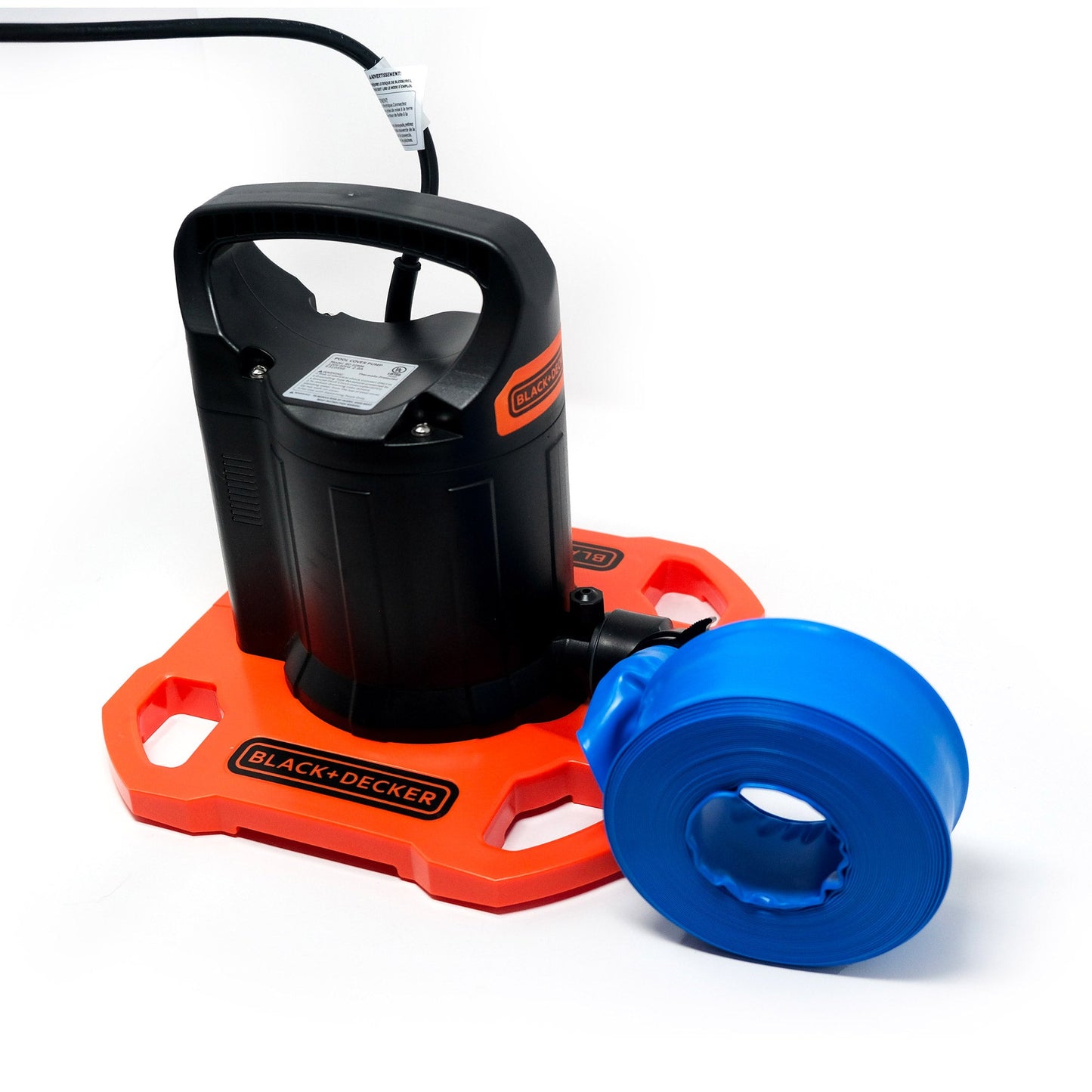 BLACK+DECKER 1500 GPH Automatic Water Removal Winter Submersible Swimming Pool Cover Pump with 25 Foot Power Cord and 30 Foot Discharge Hose