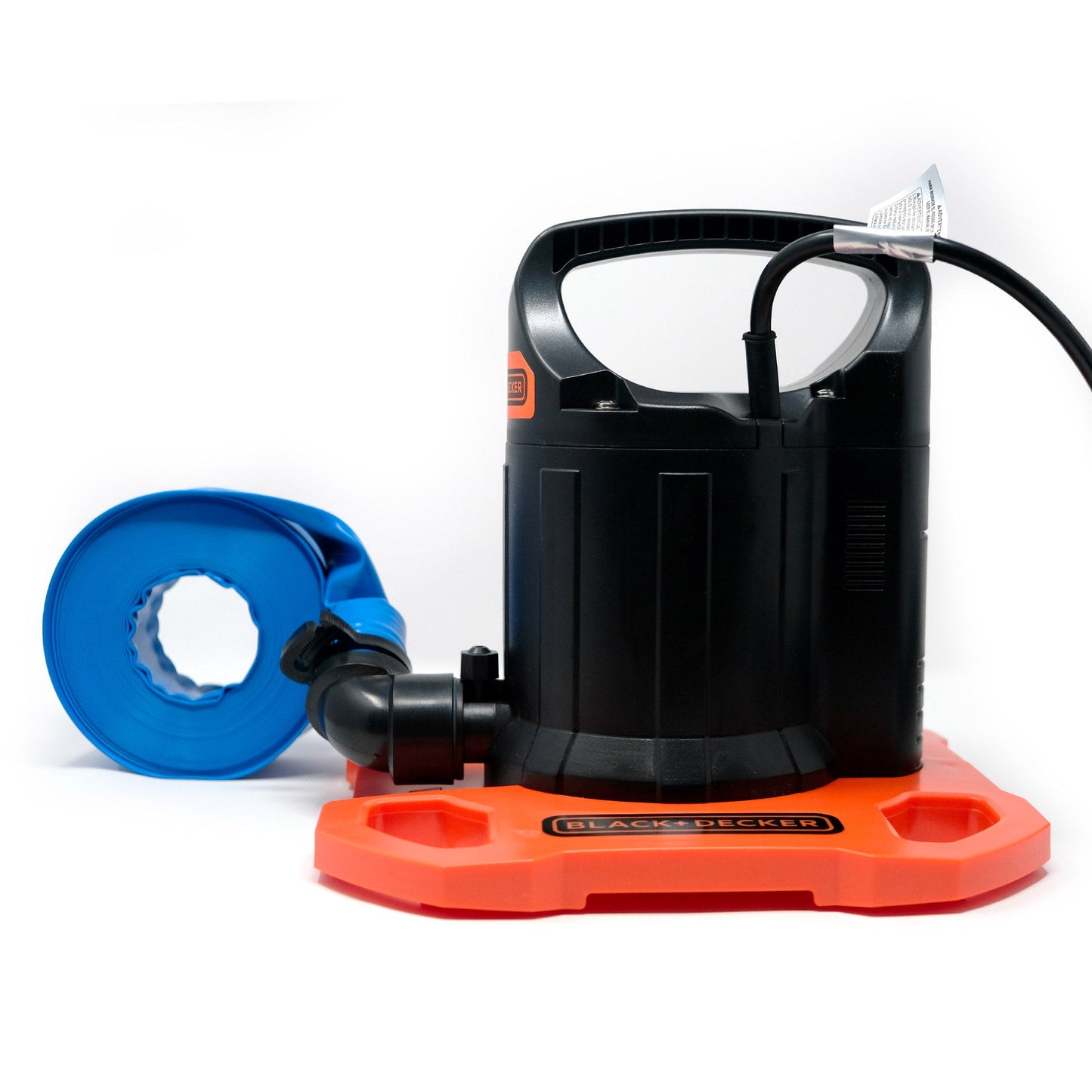BLACK+DECKER 1500 GPH Manual Water Removal Winter Submersible Swimming Pool Cover Pump with 25 Foot Power Cord and 30 Foot Discharge Hose