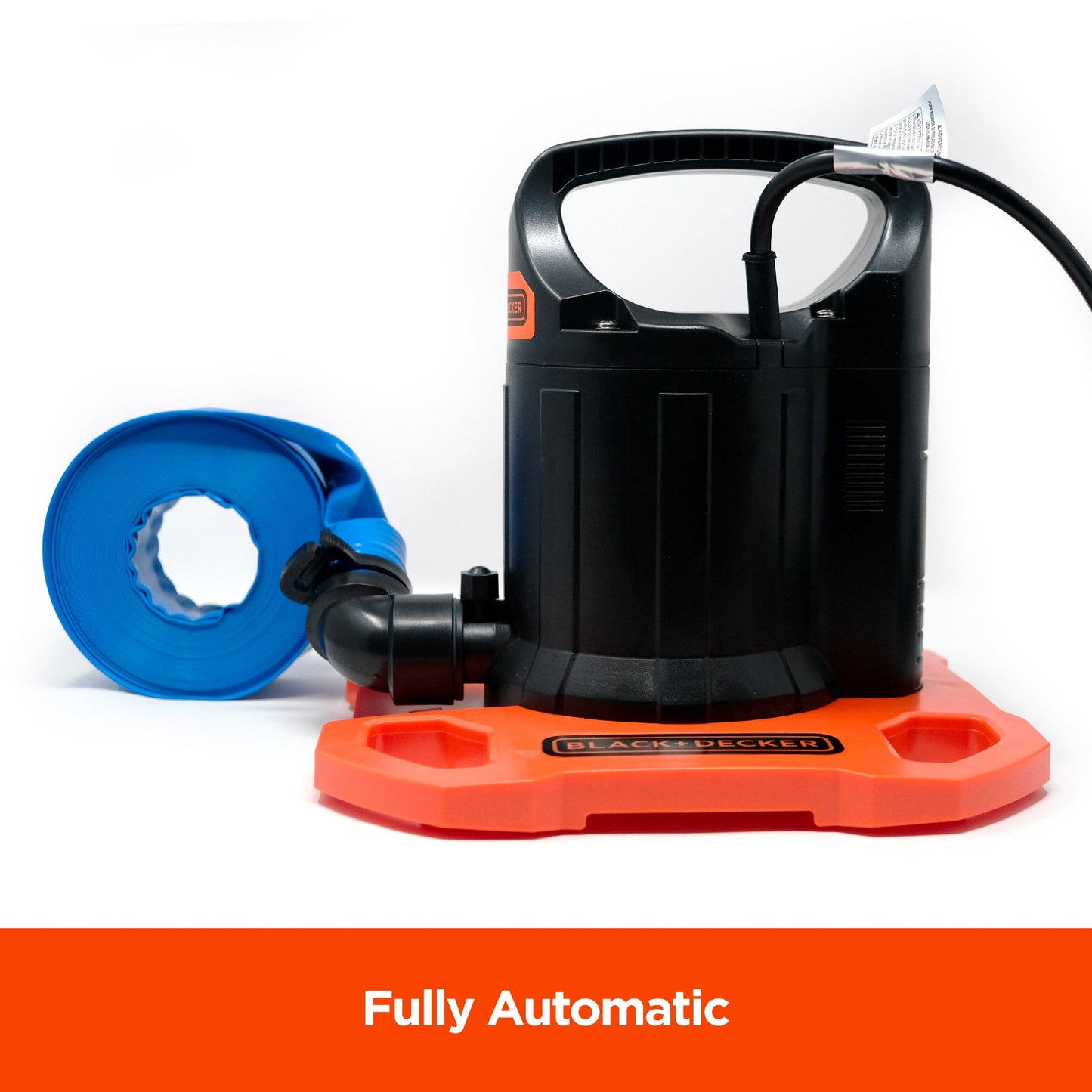 BLACK+DECKER 1500 GPH Automatic Water Removal Winter Submersible Swimming Pool Cover Pump with 25 Foot Power Cord and 30 Foot Discharge Hose
